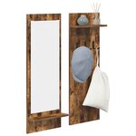 vidaXL Porte-manteau mural avec étagère Chêne fumé 70 x 10 x 90 cm