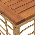 vidaXL Table de Jardin Naturel 55 x 55 x 37 cm Rattan PE et Verre