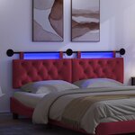 vidaXL Tête de lit suspendue Bordeaux Velours
