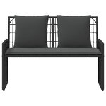 vidaXL Banc extérieur 2 -Seater 116 x 55 x 82 cm Acier et Rattan Poly