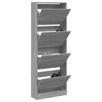 vidaXL Armoire à chaussures sonoma gris 60x21x163 5 cm bois ingénierie