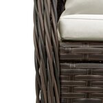 vidaXL Ensemble à manger de jardin 5 Pièces et coussins marron poly rotin