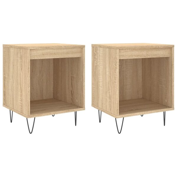 vidaXL Tables de chevet 2 Pièces chêne sonoma 40x35x50 cm bois ingénierie