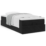 vidaXL Cadre de lit ottoman avec matelas noir 80x200 cm velours