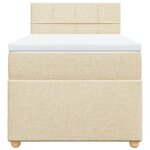 vidaXL Sommier à lattes de lit avec matelas Crème 90x200 cm Tissu
