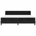 vidaXL Lit à ressorts avec matelas Noir 200 x 200 cm Velours