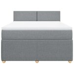 vidaXL Sommier à lattes de lit avec matelas Gris clair 140x200cm Tissu