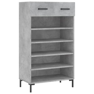 vidaXL Armoire à chaussures gris béton 60x35x105 cm bois d'ingénierie