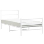 vidaXL Cadre de lit métal avec tête de lit/pied de lit blanc 100x200cm