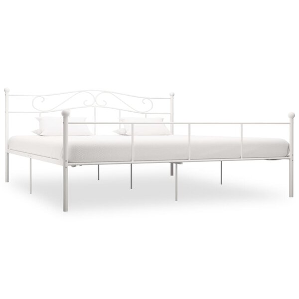 vidaXL Cadre de lit Blanc Métal 180 x 200 cm