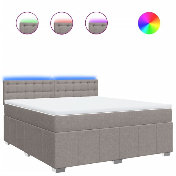 vidaXL Sommier à lattes de lit avec matelas Taupe 180x200 cm Tissu