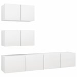vidaXL Ensemble de meubles TV 4 Pièces Blanc Bois d'ingénierie