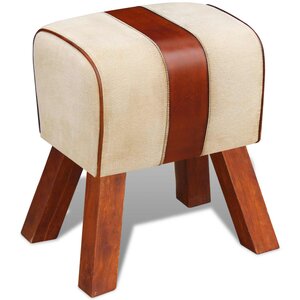vidaXL Tabouret Livre Marron Cuir