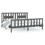 vidaXL Cadre de lit sans matelas bois massif de pin gris 200x200 cm