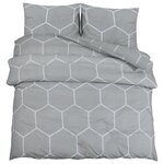 vidaXL Ensemble de housse de couette Gris 240x220 cm Coton