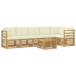vidaXL Ensemble de canapés d'extérieur 7 Pièces Blanc et crème Polyester