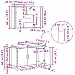 vidaXL Ensemble de mobilier de salle de bain 3 Pièces Chêne noir
