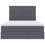 vidaXL Lit avec rangement et LED Gris foncé 140 x 190 cm Velours