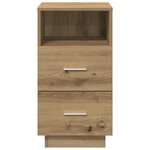 vidaXL Table de chevet avec 2 tiroirs chêne artisanal 36x36x68 cm