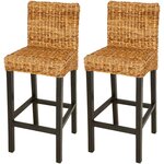 vidaXL Tabourets de bar lot de 2 Abaca