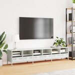 vidaXL Meuble TV blanc 202x39x43 5 cm acier laminé à froid