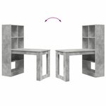 vidaXL Bureau Gris béton 122 x 67 x 145 cm Bois d'ingénierie