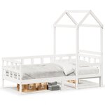 vidaXL Lit de jour avec toit sans matelas blanc 90x190 cm bois massif