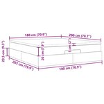 VidaXL Cadre de lit ottoman et matelas gris clair 180x200 cm tissu