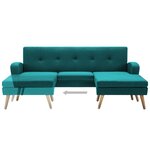 vidaXL Canapé en forme de L revêtement en tissu 186x136x79 cm vert