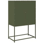 vidaXL Buffet haut vert olive 68x39x107 cm acier