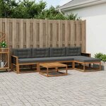 vidaXL Ensemble de canapés d'extérieur 6 Pièces Naturel et Anthracite