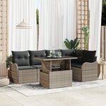 vidaXL Ensemble de 6 pièces de Sofa de Jardin avec Coussins Gris Poly Rotin