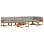 vidaXL Ensemble de canapés d'extérieur 7 Pièces Gris Naturel et Clair