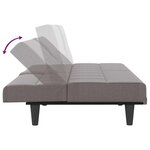 vidaXL Canapé-lit avec porte-gobelets taupe tissu