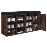 vidaXL Banc à chaussures chêne fumé 102x32x50 cm bois d'ingénierie