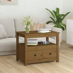 vidaXL Table basse Marron miel 71x49x55 cm Bois massif de pin