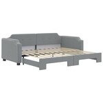 vidaXL Lit de jour avec gigogne sans matelas gris clair 80x200 cm