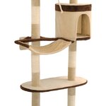 vidaXL Arbre à chat en sisal Montage mural 194 cm Beige et marron