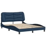 vidaXL Cadre de lit avec LED sans matelas Hvar bleu 120x200 cm tissu