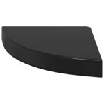 vidaXL Étagères d'angle flottantes 2Pièces noir brillant 25x25x3 8cm MDF