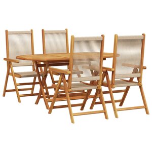 vidaXL Ensemble de salle à manger pour jardin 5 Pièces Beige
