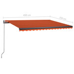 vidaXL Auvent automatique sur pied 450x350 cm Orange/marron