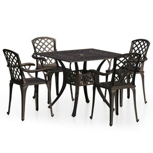 vidaXL Ensemble de bistro 5 Pièces Aluminium coulé Bronze