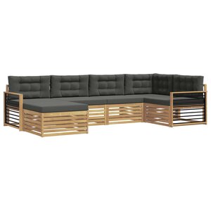 vidaXL Ensemble de canapés d'extérieur 6 pc Blanc et anthracite