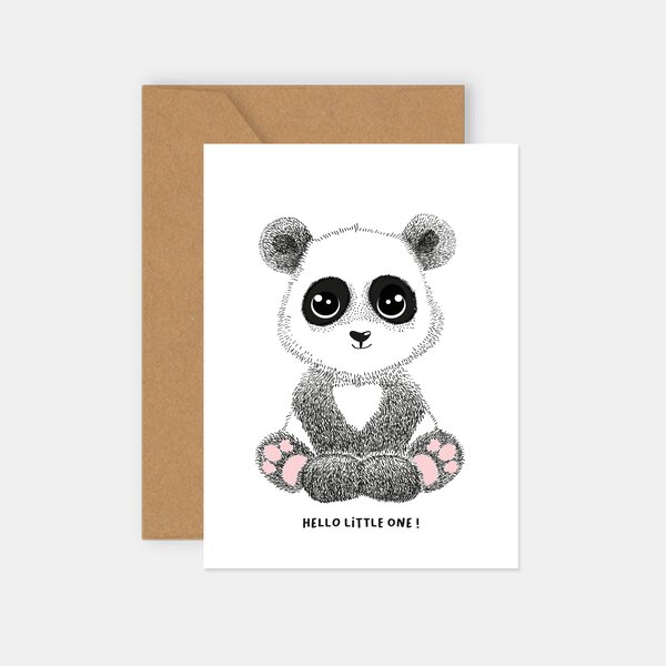 Carte félicitations naissance panda
