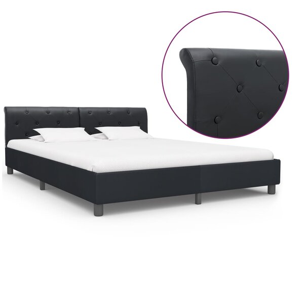 vidaXL Cadre de lit Noir Similicuir 180 x 200 cm