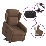 vidaXL Fauteuil inclinable électrique marron tissu