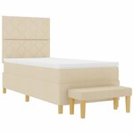 vidaXL Lit à ressorts avec matelas Crème 90 x 200 cm tissu