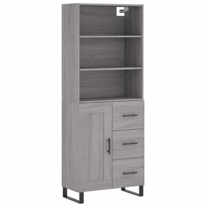 vidaXL Buffet haut Sonoma gris 69 5x34x180 cm Bois d'ingénierie