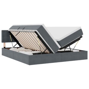 vidaXL Lit de Rangement avec matelas Gris foncé 100 x 200 cm